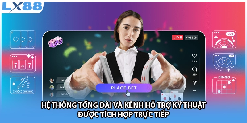 Hệ thống tổng đài và kênh hỗ trợ kỹ thuật được tích hợp trực tiếp 